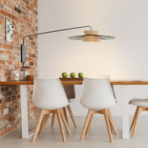 Applique Paloma 1lampe Ø 70cm en raphia naturel tissé avec cordon