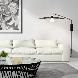 Applique Solène 1lampe gris anthracite et rubans noirs